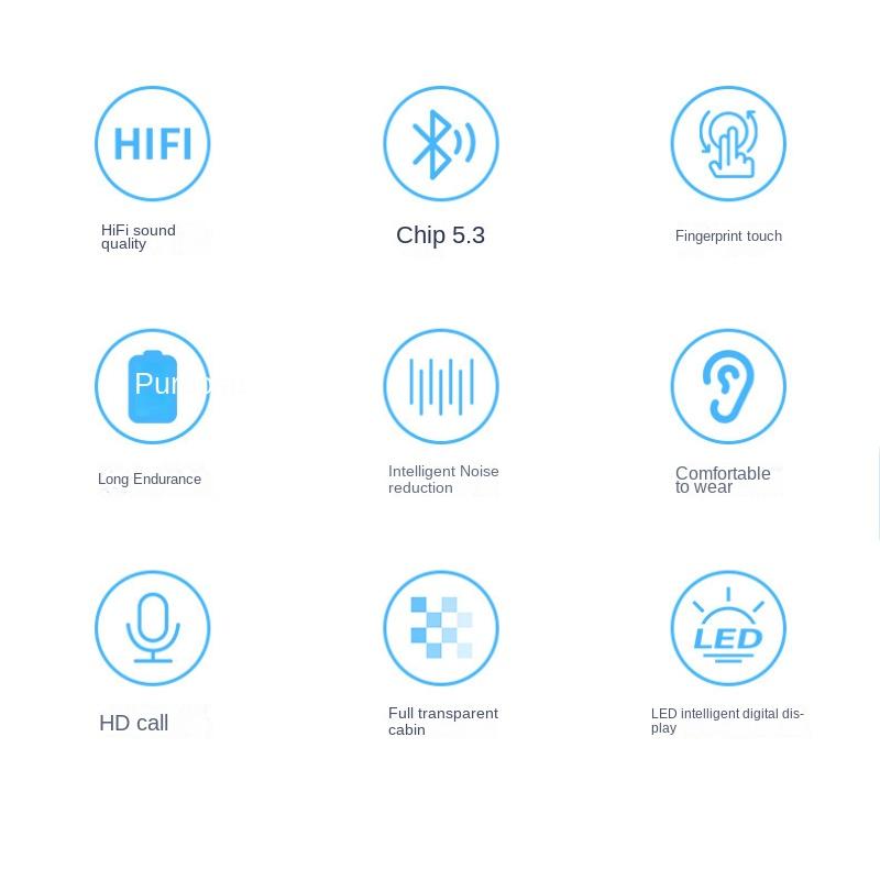 Полностью прозрачная Bluetooth-гарнитура, беспроводные высококачественные мужские наушники-вкладыши