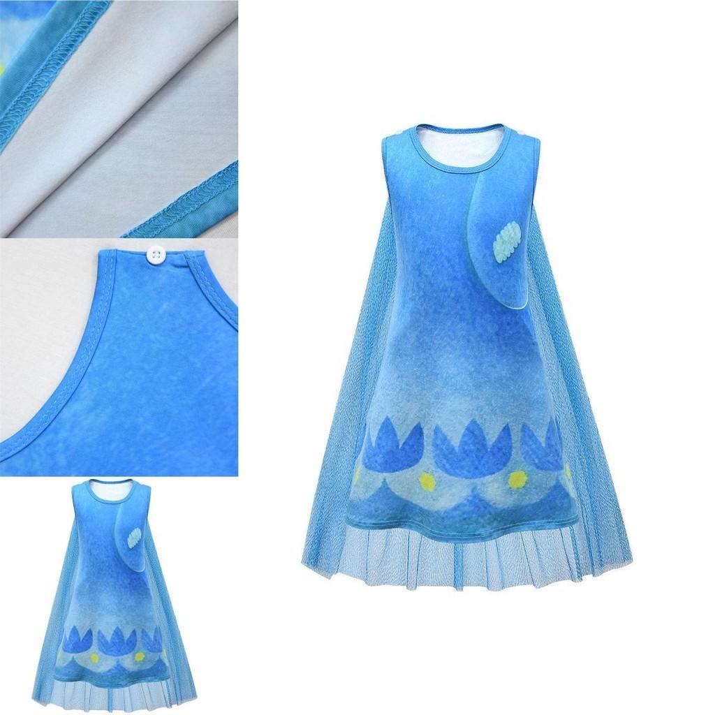 Очаровательное детское платье Поппи из Тролли 2, костюм для косплея с удобной накидкой