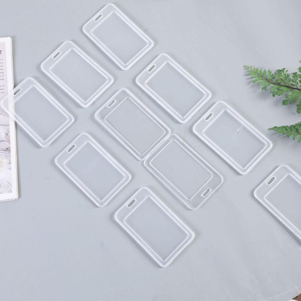 Dual-Sided Clear ID Badge Holder Lanyard - Name Tag & Bus Card Sleeve