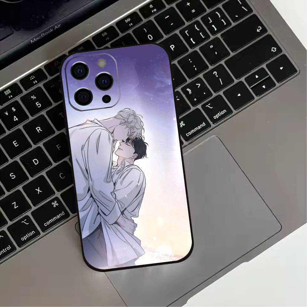 BL Manhwa R-roses And Champagne Phone Case For iPhone 17,16,15,14,13,12,11 Plus,Pro Max,XS,Soft Silicone Black Cover