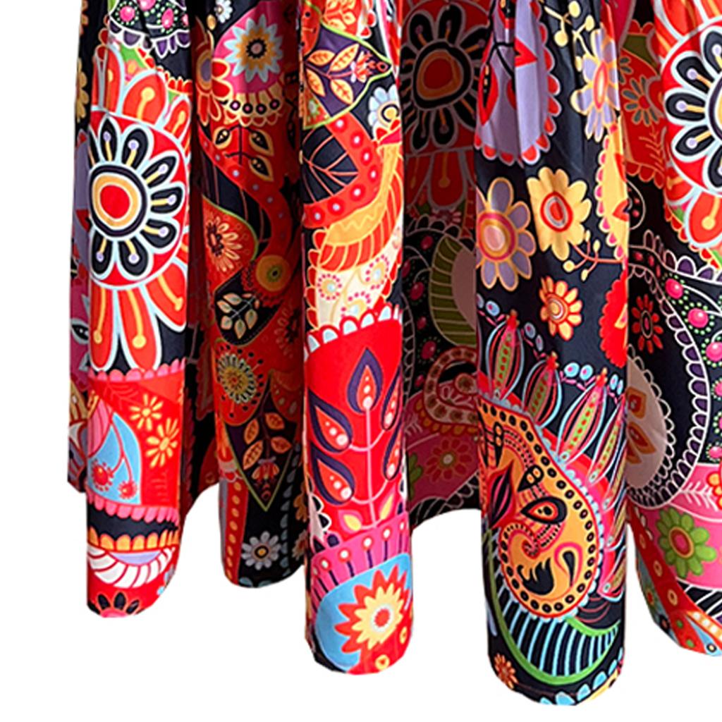 Модное кукольное платье без рукавов с v-образным вырезом и цветным принтом пейсли, стиль отпуска, свободное новое длинное платье для отдыха