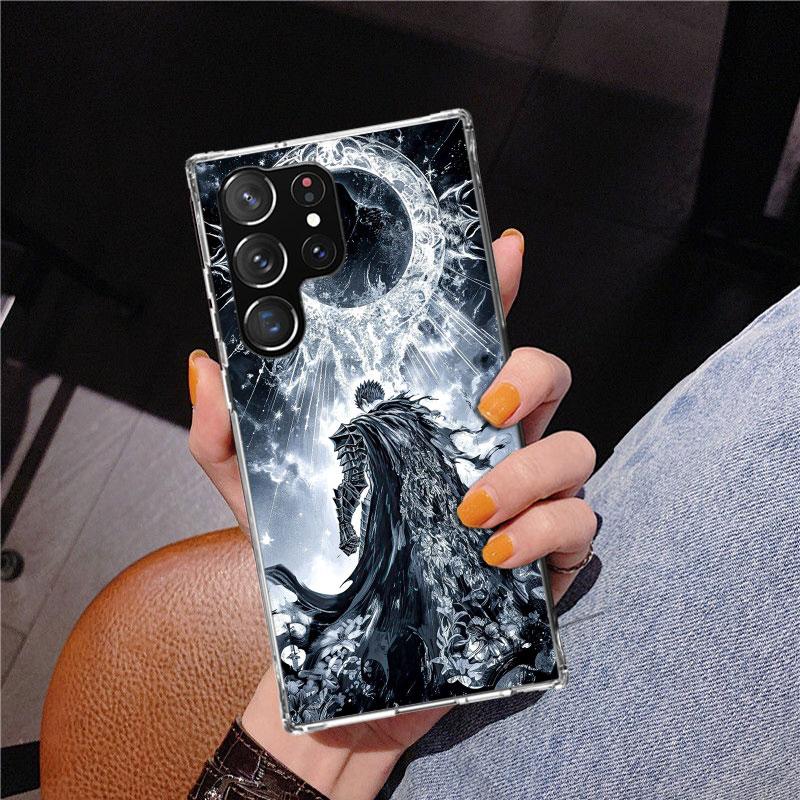 Black White G-Guts B-Berserks Phone Case For Samsung Galaxy S24 S25 Edge S26 Ultra S23 S22 S21 Plus S20 FE + Personalized Print
