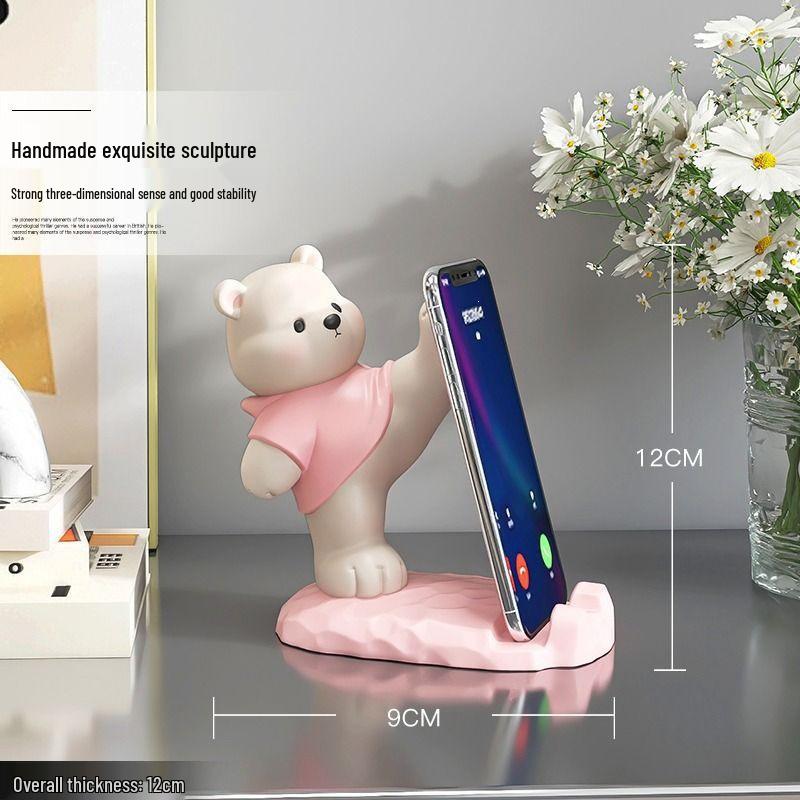 Cute Bear Phone Holder & Desk Ornament for Stress Relief