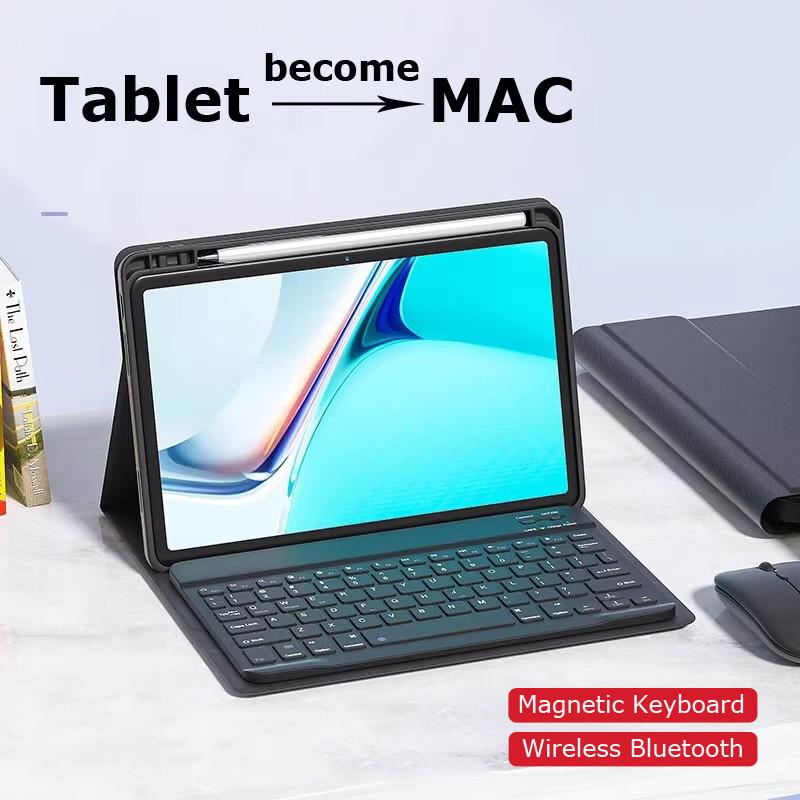 Bluetooth-клавиатура для Huawei Honor Pad 10 12.1" Honor Tablet 10 12.1inch Pad 9 12.1 дюйма в магнитном чехле с держателем для стилуса