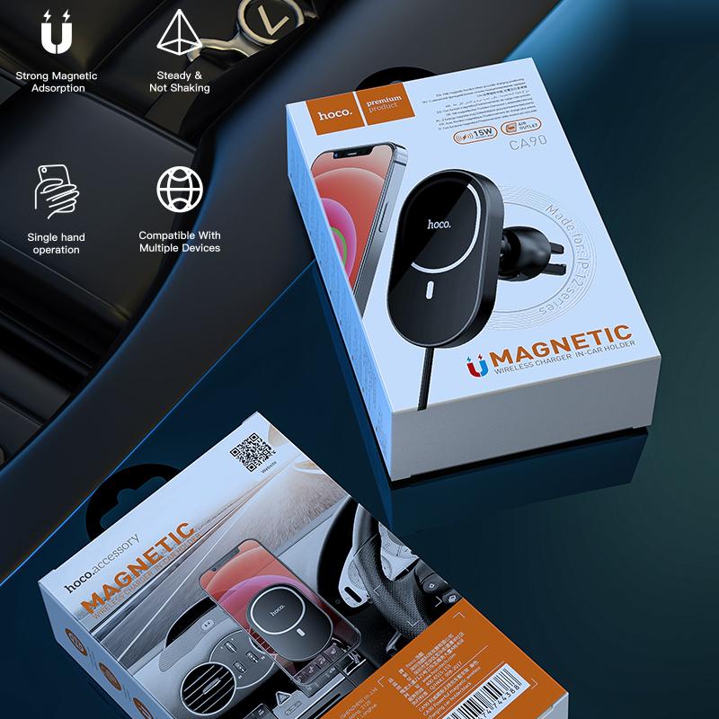 Magnetic Wireless Car Charger Mount For Iphone 12 Pro Max 12 Mini 15w Magnetic Fast Charging Airvent Car Phone Holder