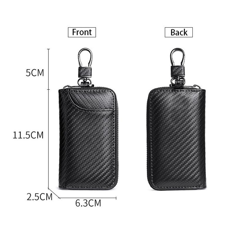 AAAPR1 Car Wallet Key Case Carbon Fiber Zipper Wallet Holder Multifunction Accessories For BMW X1 X2 X3 X4 X5 X6 X7 G20 G30 6GT E46 E60