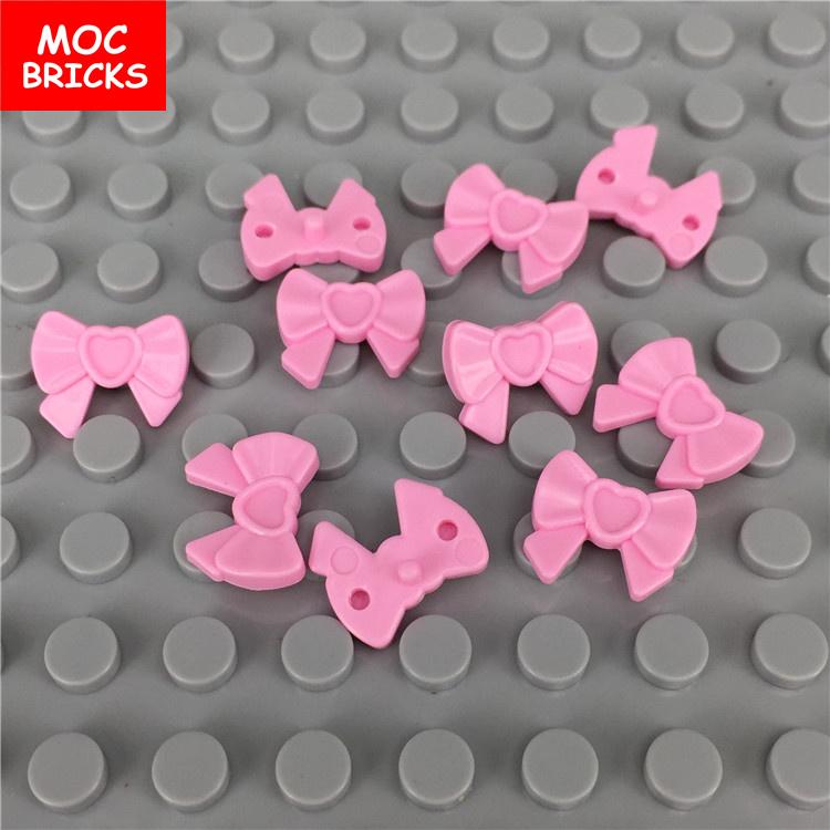 Нетоксичные кубики Moc Розовый Романтичный Дом Декор Частицы Сердце Бант Сумка Тарелка Штаны Строительный Блок Детские Игрушки День Рождения Любящий Подарок