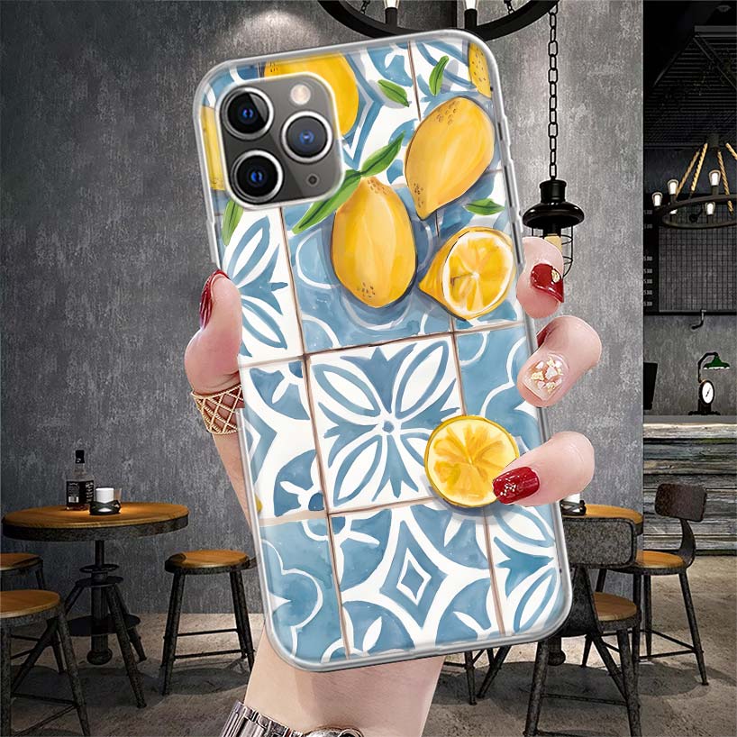 Mediterranean Lemon Soft Phone Case For IPhone 18 11 17 Air 16E 16 Pro Max 15 + 14 Plus 13 Mini 12 Apple 7 SE 8 Fundas Coque 11 17