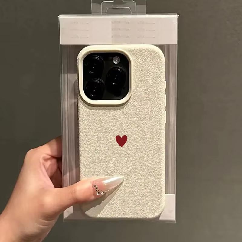 Простой красный чехол-сердечко из мягкого ТПУ для iPhone 17 Air 16 e 15 14 13 12 11 Pro Max Plus Mini SE, мягкая противоударная накладка