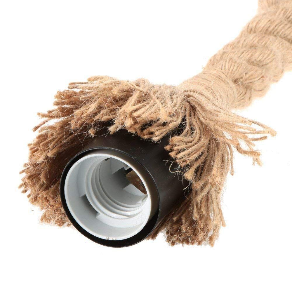 Подвесные веревочные светильники E27 для подвешивания к потолку, лампа в комплект не входит - 40 Вт, упаковка 2 шт. (бежевый)