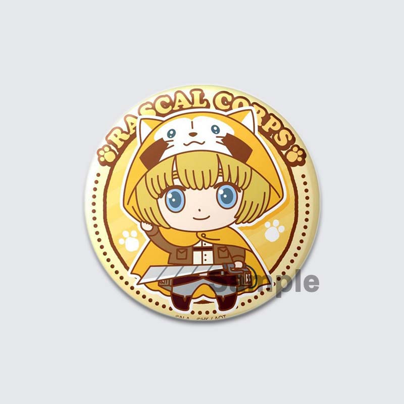 32/44/58 мм аниме-броши Атака титанов Мультфильм Армин Арлерт/Эрен Йегер Значки на лацкан Значок на рюкзак Ювелирные изделия Коллекции фанатов Подарки