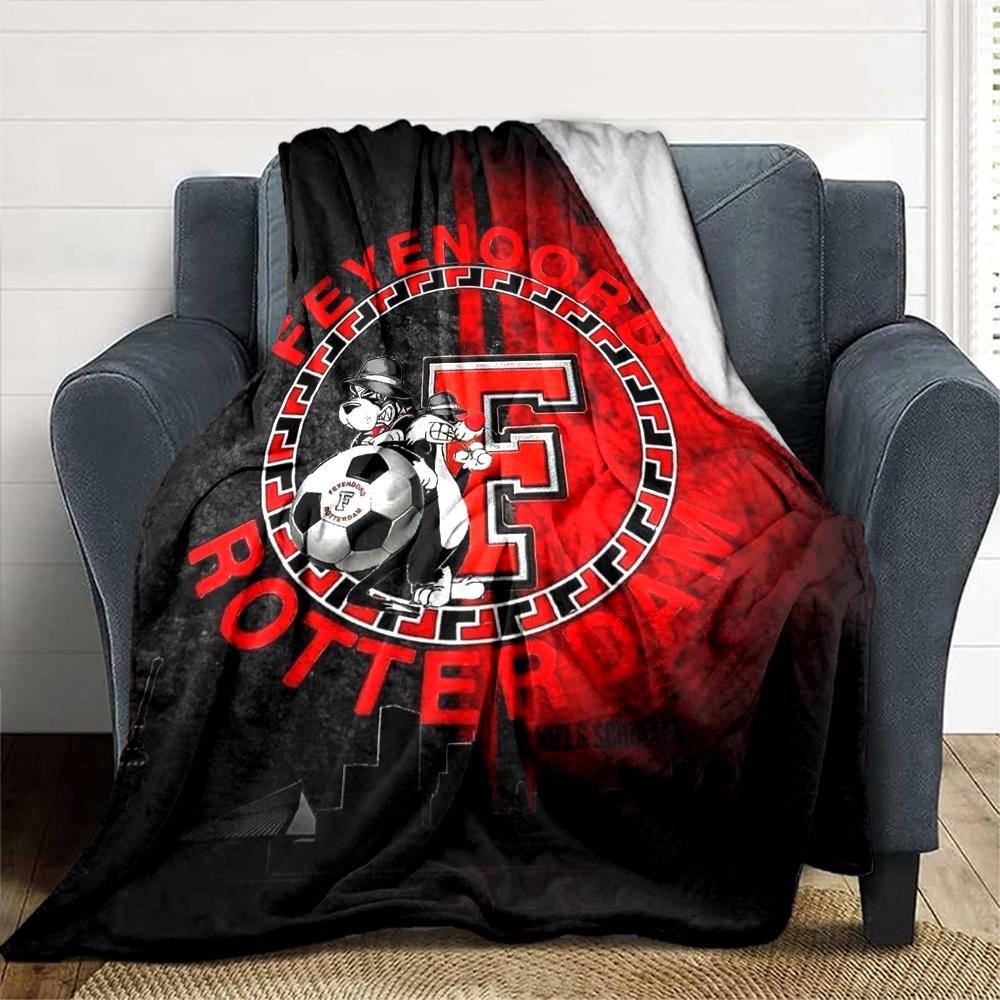 Feyenoord Print Flannel Blanket High Quality Warm Comfortable Cover for All Seasons Perfect for Gifts Home Decor