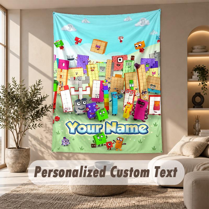 Numberblock Tapestry, Personalized Custom Text, Wall Hanging Tapestry For Living Room Home Wall Decor