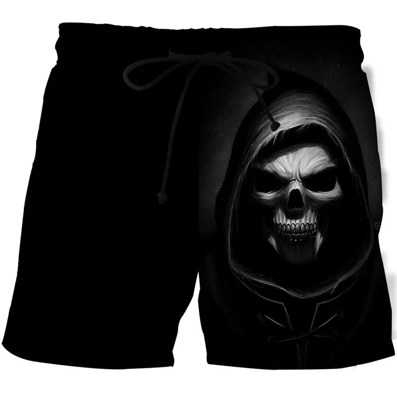 Skeleton Dark Skull Ghost Horror Boxing Shorts Pants 3D Print Fighting Training Unisex Men Women Quick Dry Fitness Gym Sport Workout Casual Streetwear
