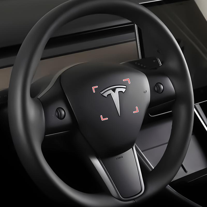 1Pcs Car Steering Wheel Sticker Emblem Logo Decal Badge For Tesla Model S Model X Model Y Cybertruck Model 3 Model Y
