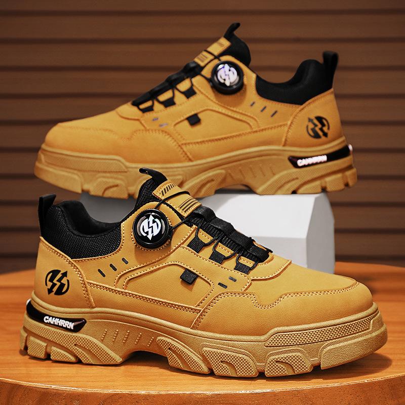 Autumn New Low-top Martin Shoes Men's Casual Leather Shoes Men's Rotating Button Men's Shoes