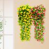 Yousheng 2Pcs Artificial Hanging Flowers Outdoor Vines with Eucalyptus Leaves Realistic Looking Vibrant Color Fake Plants UV Resistant Simulation