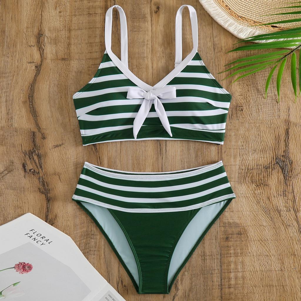 Women's Split Fashion Sexy Bikini Print With Breast Pad Without Steel Bracket Swimsuit