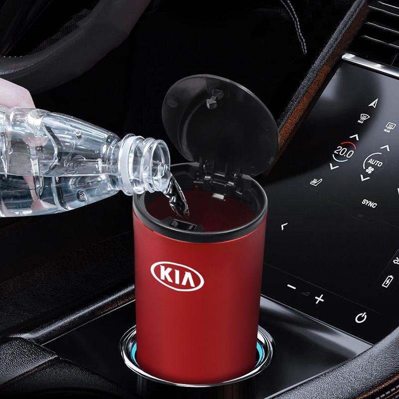 LRVA9 Car Trash Bin Ashtray Mini Auto Dust Organizer Rubbish Bag Garbage Can Container Storage Box For Kia Sportage Ceed Niro K7 K5 K8