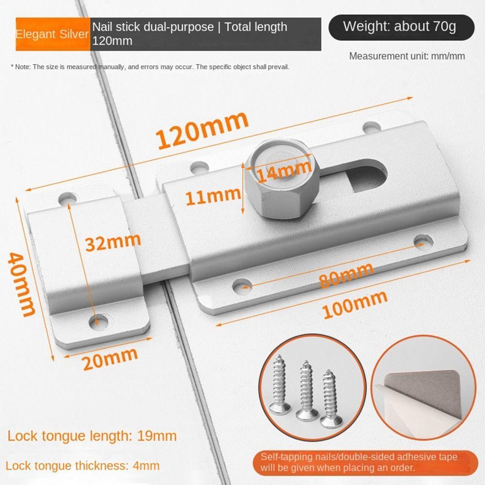 Creative Aluminum Alloy Door Latch Hardware Anti-theft Security Bolt Latch Durable Door Lock Buckle Cabinet