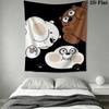 We Bare Bears Wall Tapestry Aesthetic Wall Hanging Printed Fabric Blanket Decorative Tapestries for Bedroom Living Room Home Decor