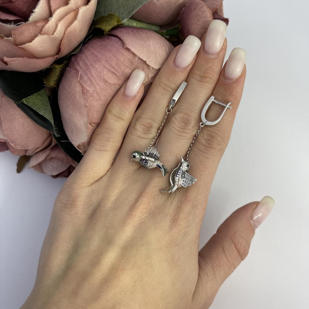 Silver Earrings with Cubic Zirkonia (2109549)