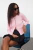 Women's Fashionable Stylish Cardigan Pink Basic Buttoned Jacket Look Knitwear Cardigan