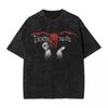Anime Harajuku  Cotton Oversized TshirtMen Short Sleeve TeesDeath Note YK Summer Loose Washed Tops TShirt