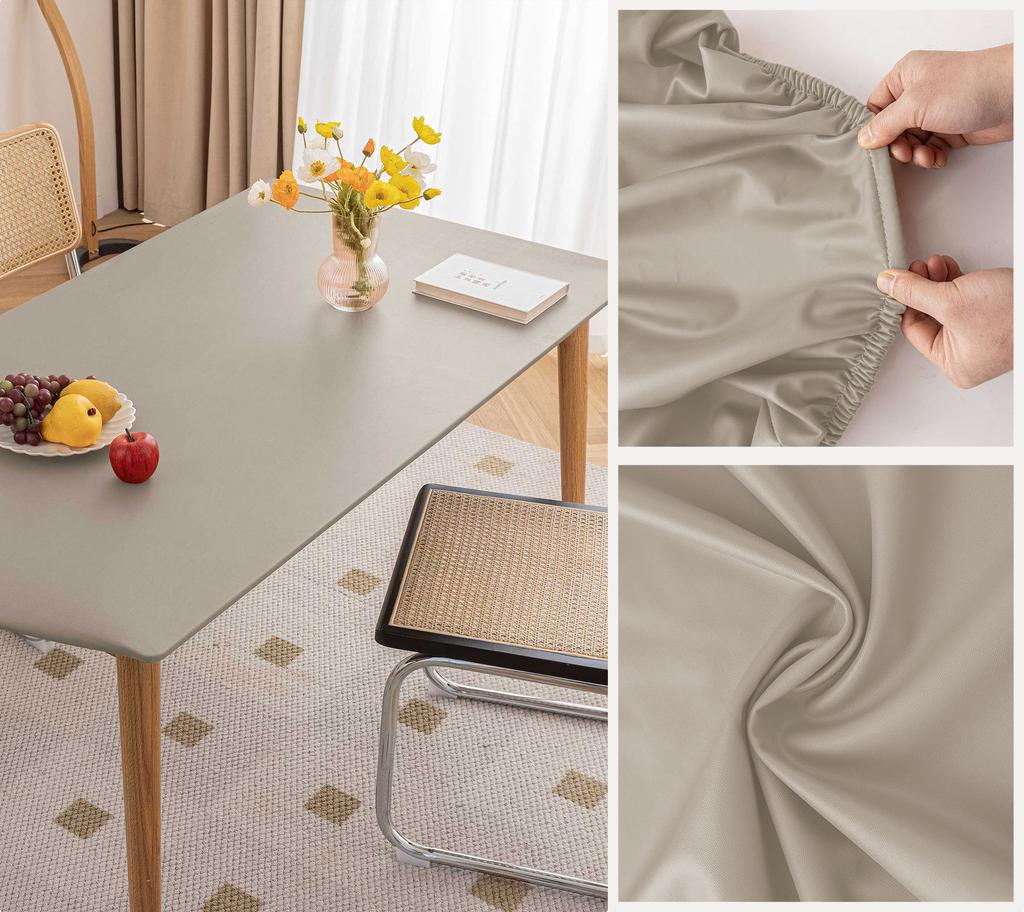 Solid Waterproof Oilproof Washable Tablecloth Full Coverage Tea Table Cover Desk Mat