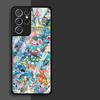 Luxury Phone Cover Glass Case for Samsung Galaxy S25 Ultra S23+ S24+ S22 S25+ S23 Plus S21 S20 FE S24 Pokemon Pikachu