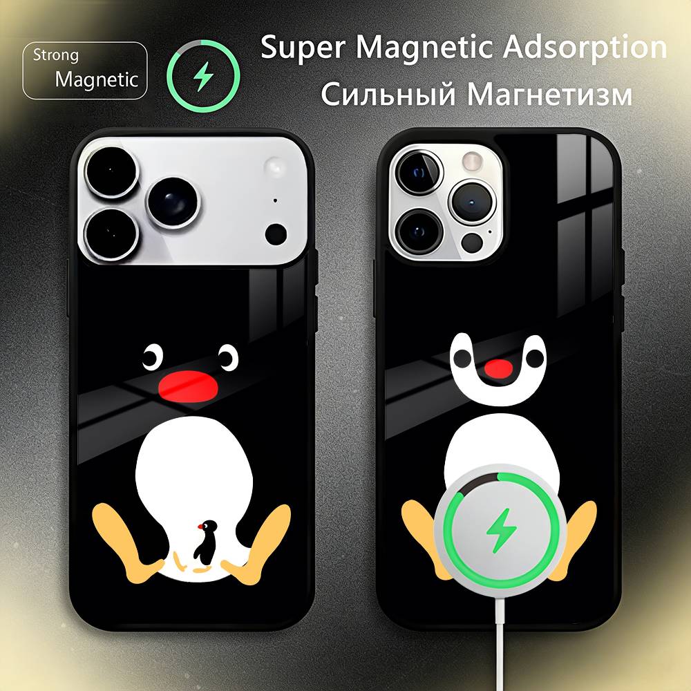 Cute Kawaii P-Penguin Phone Case For iPhone17,16,15,14,13,12,11 Plus,Pro Max For Magsafe Wireless Charging