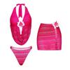 European and American Spice Girls Three-piece Swimsuit Female Sexy Hollow Neck Bikini Skirt Set Swimsuit