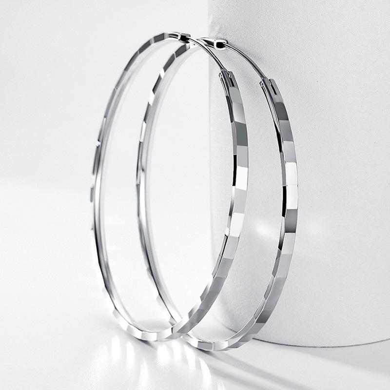 Original 925 Sterling Silver Hoop Earrings 3-6CM for Women Exquisite Student Girlfriend Jewelry Accessories Wedding Fashion Gift