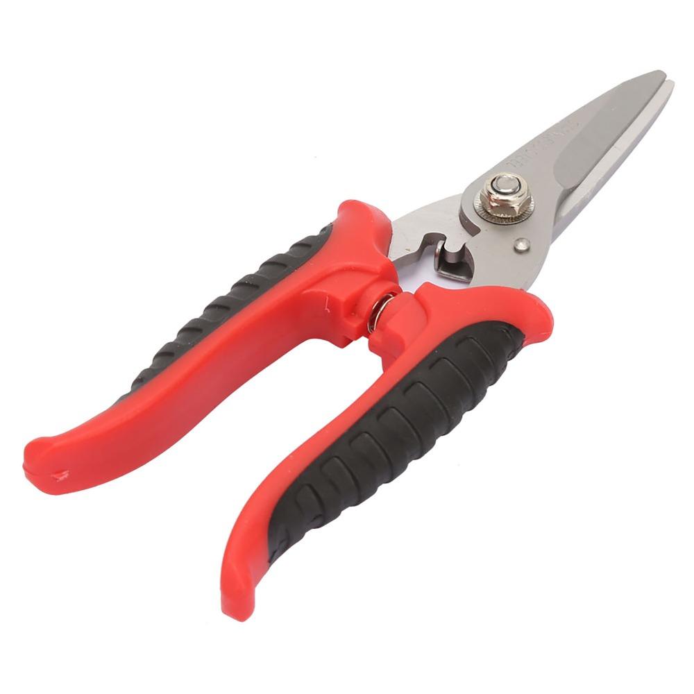 Straight Head Garden Scissors 3CR13 Steel Pruning Scissors Multifunction Scissors Electrician Tool