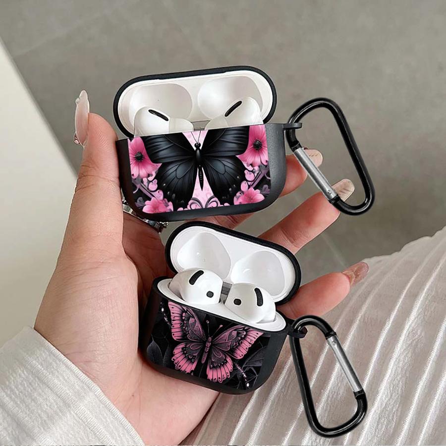 Black Butterfly Earphone Cases Cover Case For Airpods Pro 3 4 Pro3 Pro2 1 2
