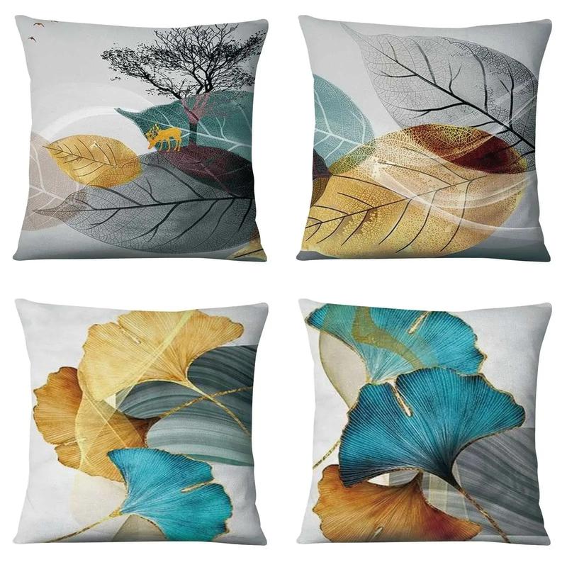 Leafy Artistic Patterns Throw Pillow Covers Pattern Cushion Cover Suitable For Sofa Bedroom Car Pillow Cover