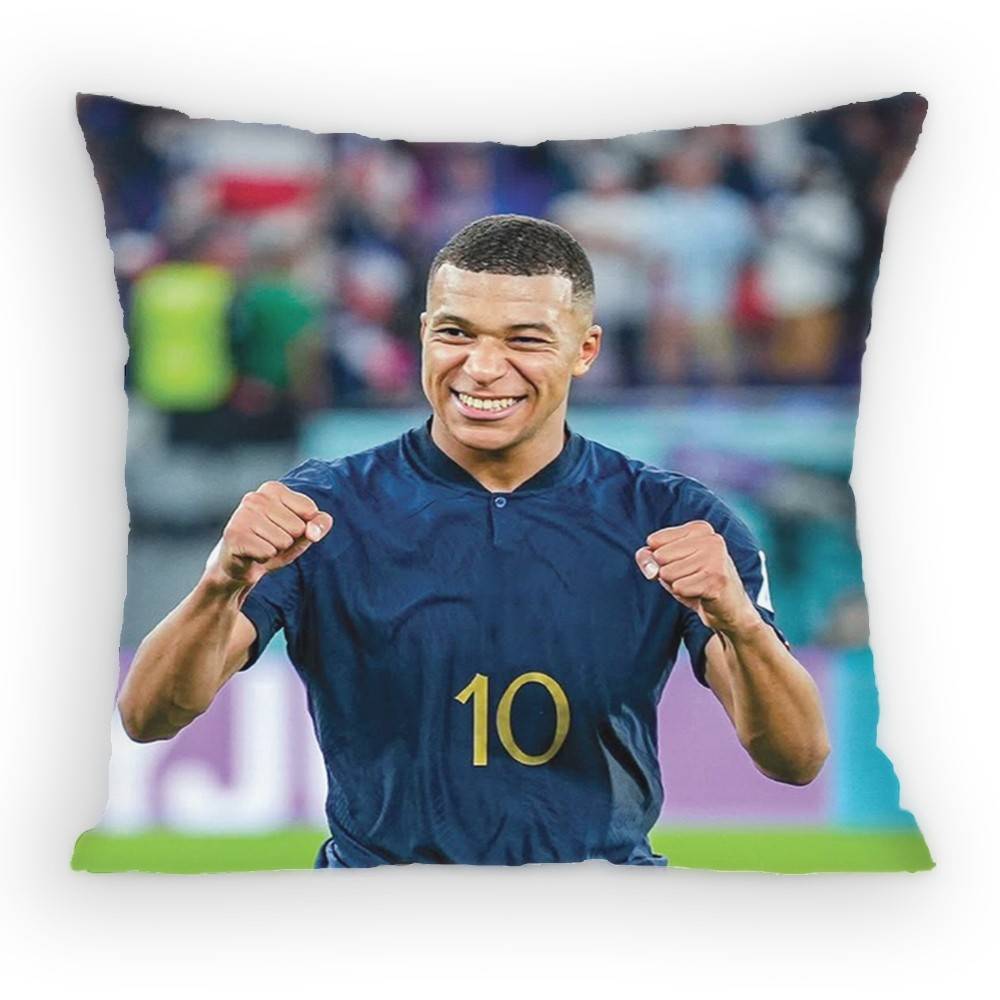 France Football K-Kylian M-Mbappe Наволочка Противопылевой Клещ Наволочка Невидимая Молния Шелковистый Короткий Плюш Наволочка для Подушки Дивана
