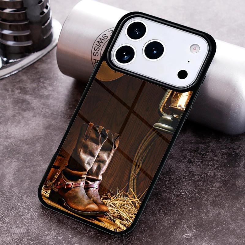 Ковбойские Сапоги Ковбойка Шпоры Шляпа Чехол Для Телефона Для iPhone 17 16 15 14 13 12 11 Pro Max Plus 17Air Мягкий Силиконовый Чехол