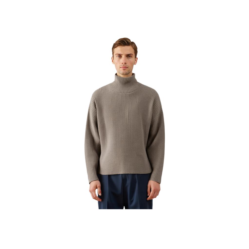 Fear of God Essentials Heavy Waffle Turtleneck Heather Grey Men Tops 192HO246191F