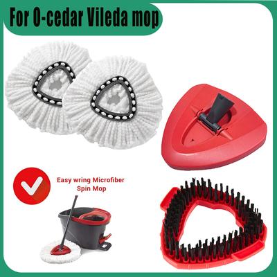 Подушечки для швабры Vileda O-Cedar EasyWring, система с 1 баком, сменные насадки, сменные насадки для швабры, насадка для швабры из микрофибры, бытовые чистящие средства