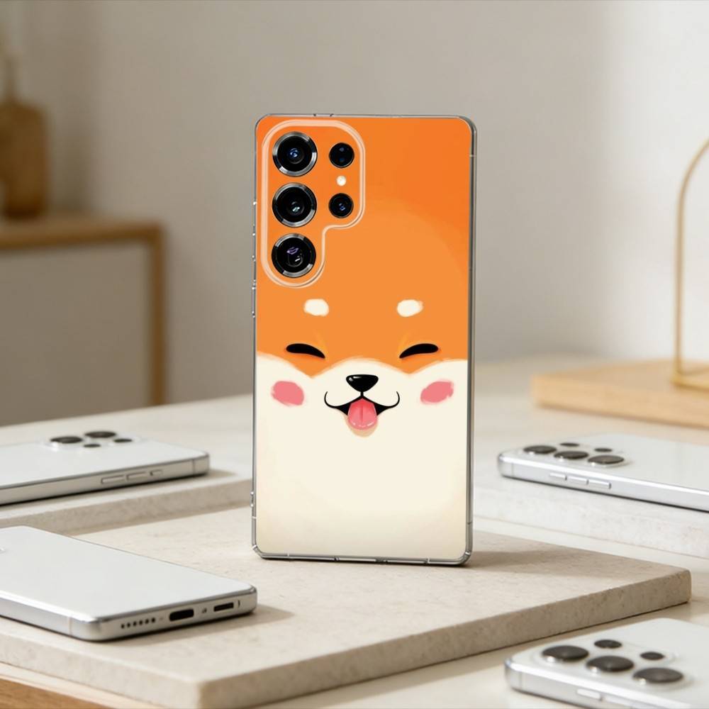 Милый пес корги Чехол для телефона Для Samsung S25,S24,S21,S22,S23,S30,Ultra,S20,Plus,Fe,Note,10,9,5G Прозрачный чехол