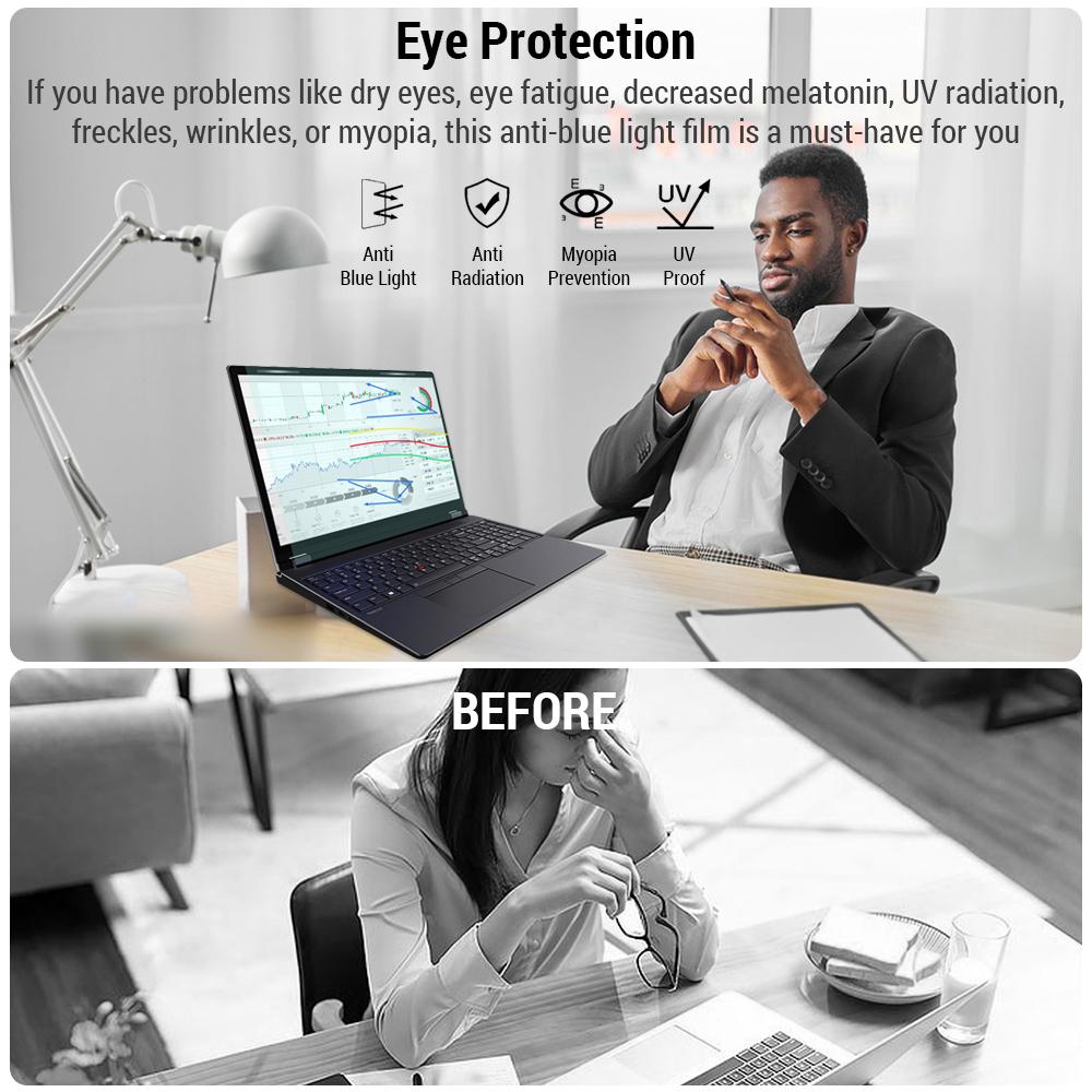 Магнитная защитная пленка для ноутбука, блокирующая синий свет, с высокой светопроницаемостью, антибликовым и ультрафиолетовым фильтром синего света, ультратонкая.