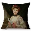 Woman In Love Vintage Oil Painting Art Pillow Case Beautiful Girl Reading Love Letter Sofa Decorative Cushion Cover Cojines