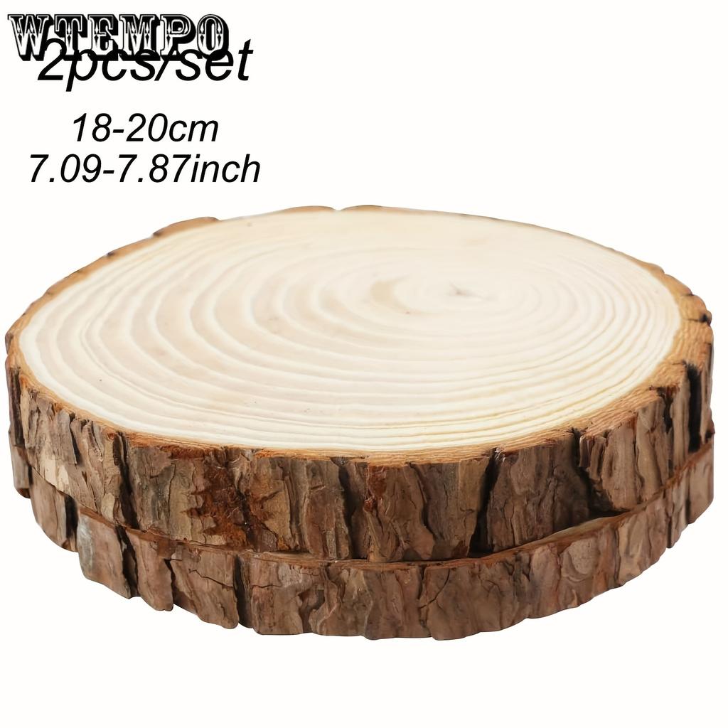 2pcs Large Wood Slices, 7.09-7.87 Inches Round Wooden Circle, Rustic Wood Slices for DIY Painting Crafts, Weddings Centerpieces Decor