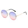 Round Rimless Sunglasses, Personalized Hollow Round Frame Glasses, Sunglasses For Women