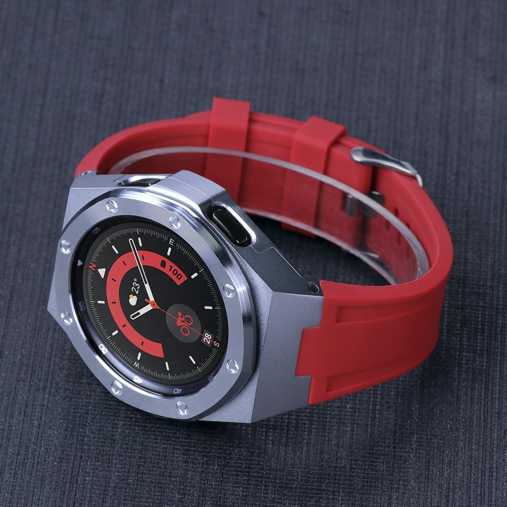 Классический комплект для модификации Samsung Galaxy Watch 4 Classic 46 мм, металлический корпус, резиновый браслет для Samsung Watch 4Classic 46, роскошный комплект для модификации