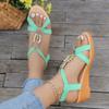 Women's Summer Shoes 2024 Solid Color Wedge Sandals Women New Non-Slip Casual Shoes Woman Fashion Metal Platform Sandalias Mujer