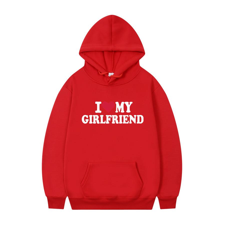 I Love My Boyfriend Printing Popula Women Hoodies Sweatshirt Gothic Winter Pullover Fashion Long Sleeve Men/Women Hoodydy