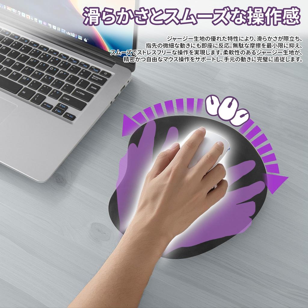 VECELO Mouse Pad 23*20*2cm Body Wrist Rest Anti-Slip Wrist Support Black