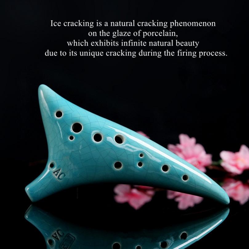 Керамическая окарина Alto ToneC с 12 отверстиями и сумкой для переноски со шнуром для песенника, хороший подарок, музыкальный инструмент для начинающих